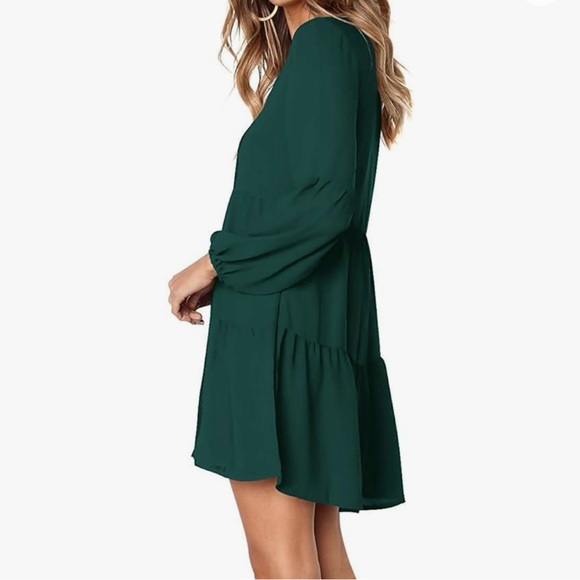 Women Dress V Neck Casual Loose Flowy Swing Shift Dresses size s - Picture 4 of 5